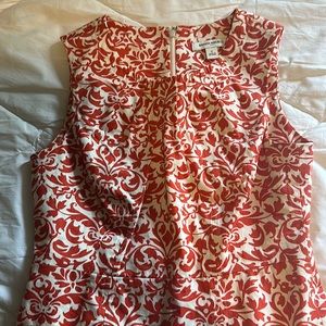 Banana Republic Factory Sheath Dress - Orange & Cream 0